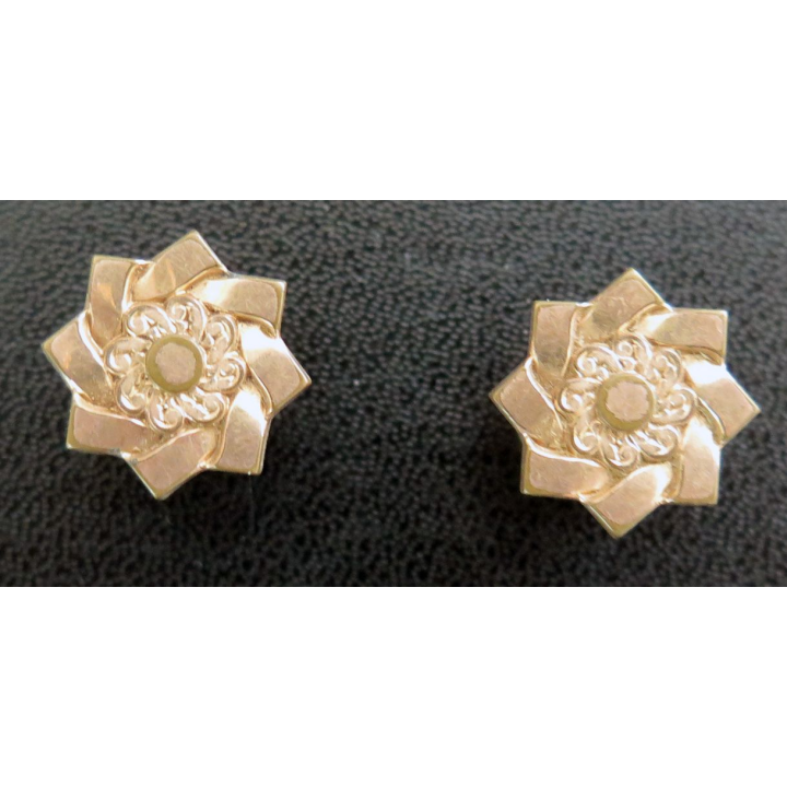 Paire de boutons de manchette cuivrés
