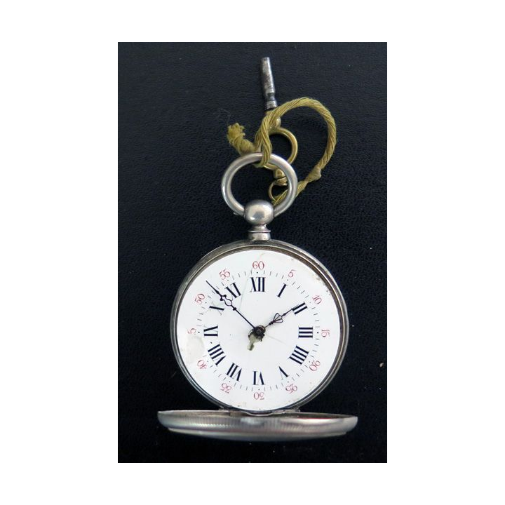 MONTRE :montre à gousset en argent avec remontoir 
