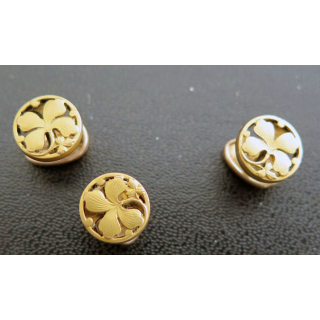 3 boutons de chemise plastron en FIX plaqués or