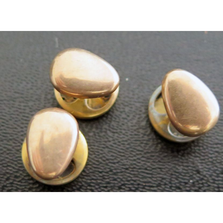 3 boutons de chemise plastron en FIX plaqués or