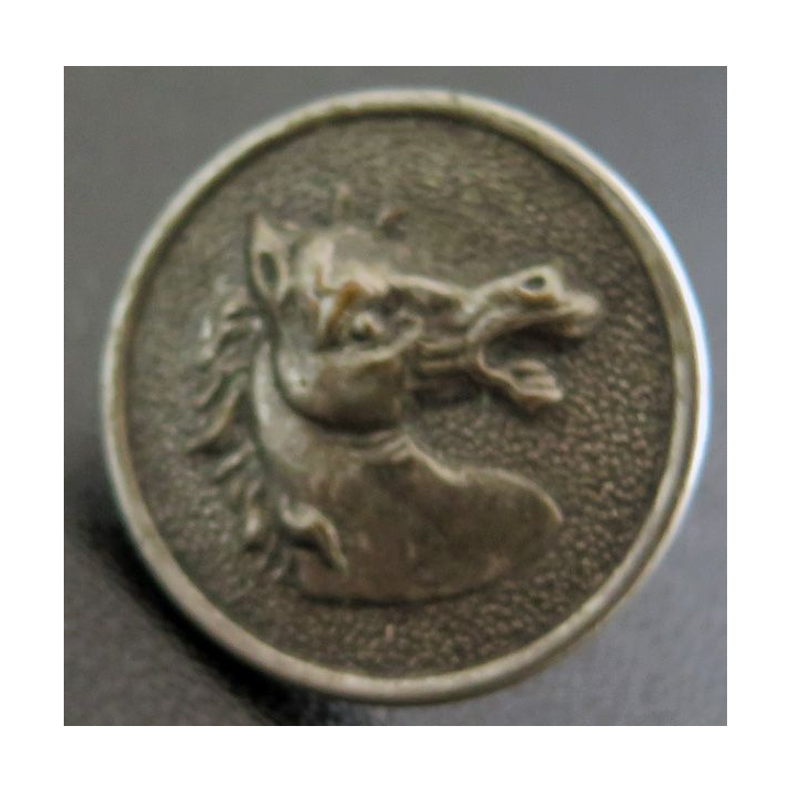 Bouton cheval argenté 2,5 cm de diamètre