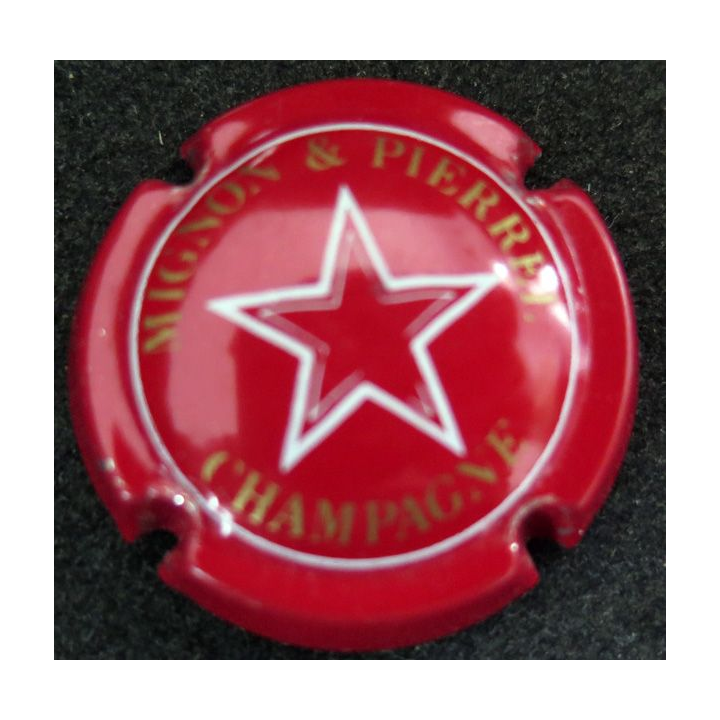 Capsule Muselet de bouteille de champagne MIGNON & PIERREL n° 20a rouge étoile blanche