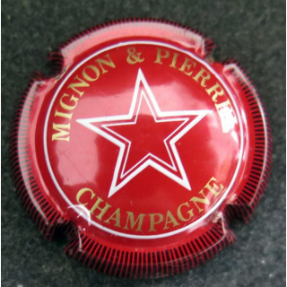 Capsule Muselet de bouteille de champagne MIGNON & PIERREL n° 11 rouge striée noir