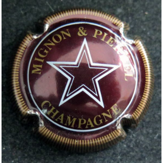 Capsule Muselet de bouteille de champagne MIGNON & PIERREL n° 16 Marron striée
