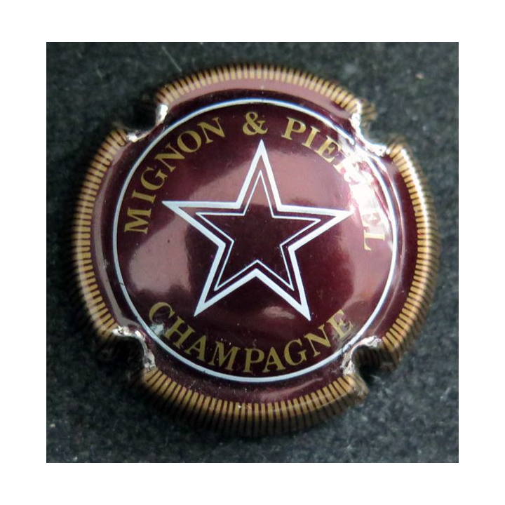 Capsule Muselet de bouteille de champagne MIGNON & PIERREL n° 16 Marron striée