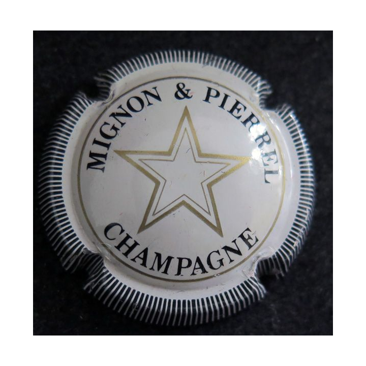 Capsule Muselet de bouteille de champagne MIGNON & PIERREL n° 10 Blanc striée