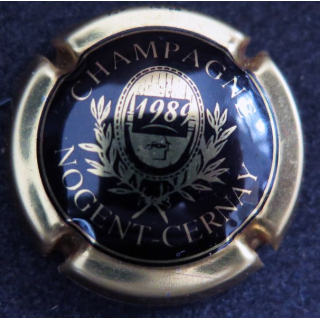 Capsule Muselet de bouteille de champagne NOGENT CERNAY n° 1 Or et Noir