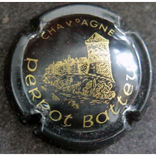 Capsule Muselet de bouteille de champagne PERROT-BATTEUX n° 1 noir et or