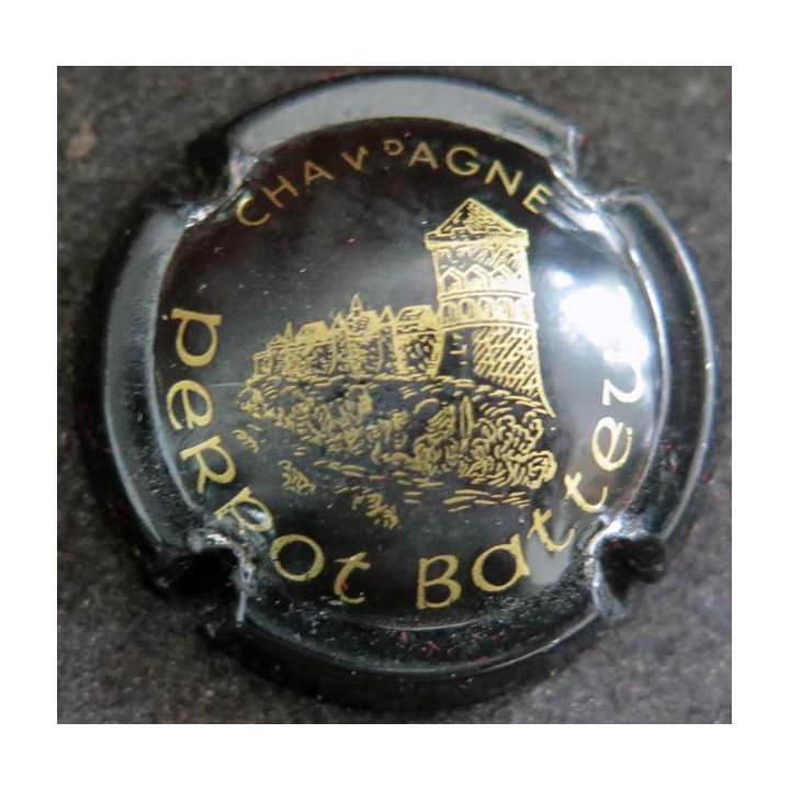 Capsule Muselet de bouteille de champagne PERROT-BATTEUX n° 1 noir et or