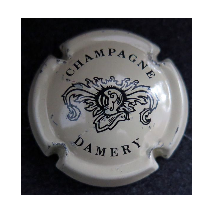 Capsule Muselet de bouteille de champagne LENOBLE n° 9 crème et noir, petites lettres