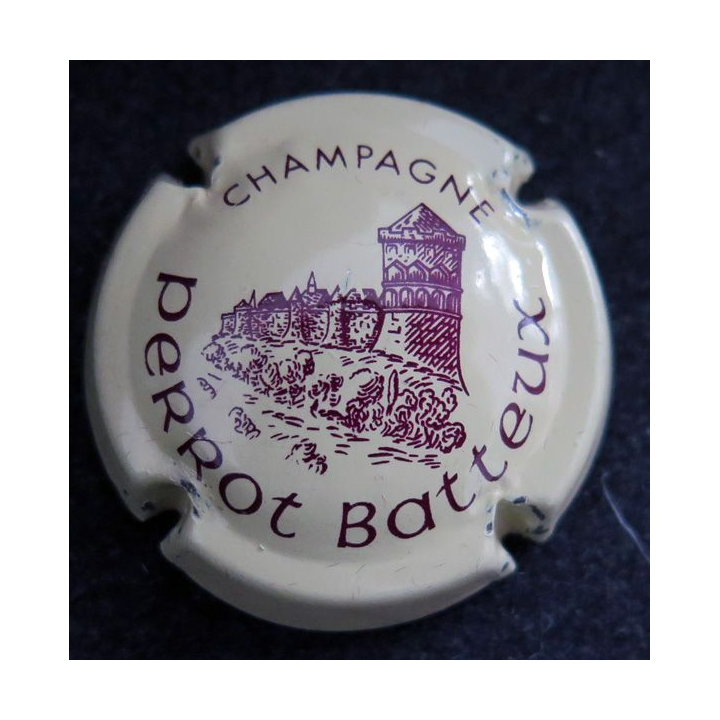 Capsule Muselet de bouteille de champagne PERROT-BATTEUX n° 5 Crème et Bordeaux