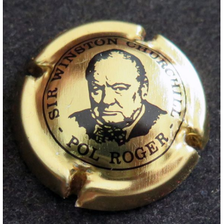Capsule Muselet de bouteille de champagne POL ROGER n° 65 or et noir (tête inversée)