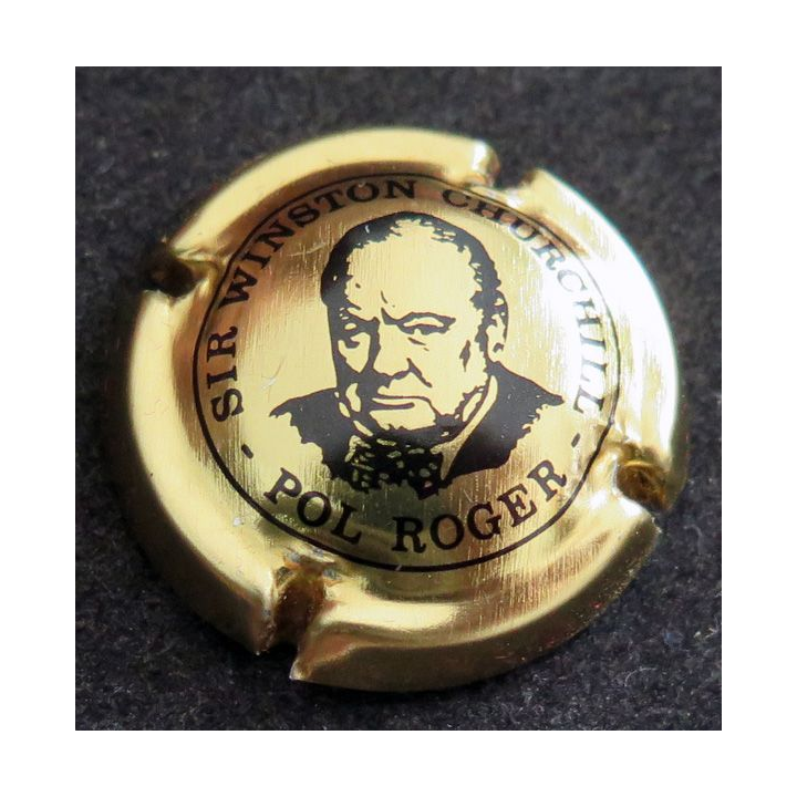 Capsule Muselet de bouteille de champagne POL ROGER n° 65 or et noir (tête inversée)