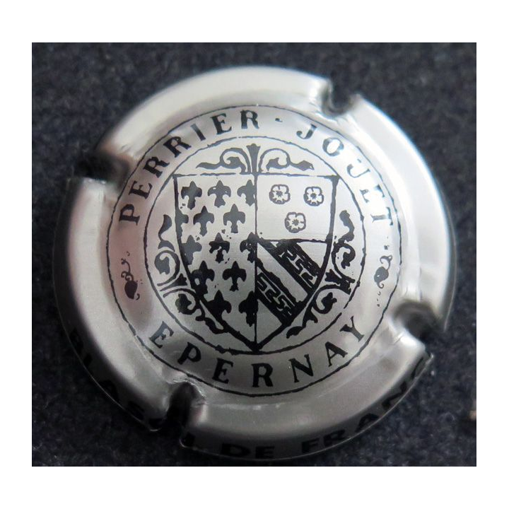 Capsule Muselet de bouteille de champagne PERRIER-JOUET n° 55 Argent et Noir