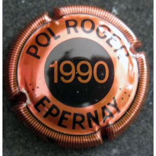 Capsule Muselet de bouteille de champagne POL ROGER n° 1990a rosé foncé