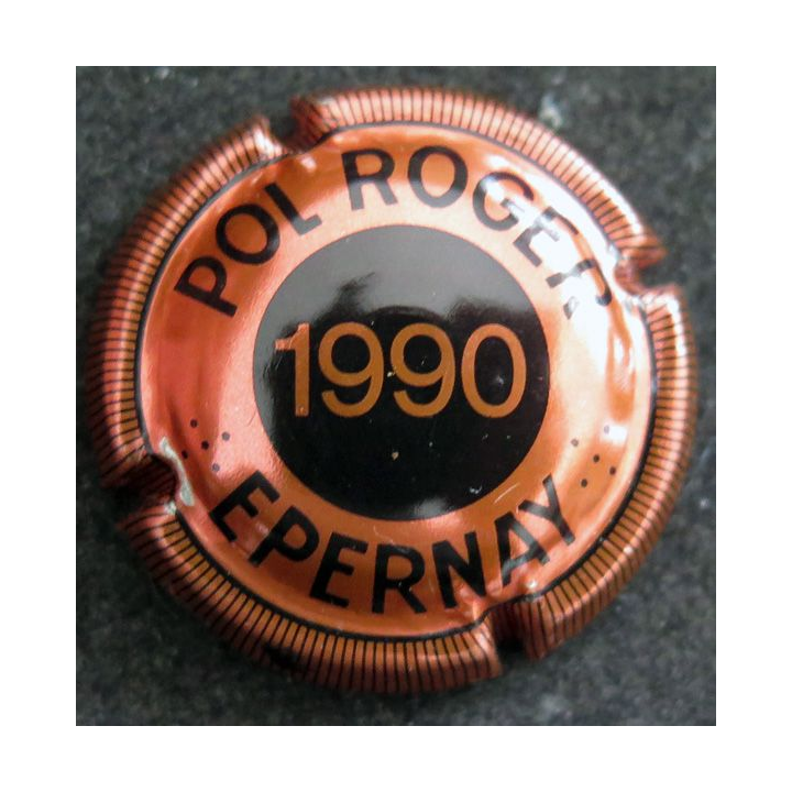 Capsule Muselet de bouteille de champagne POL ROGER n° 1990a rosé foncé