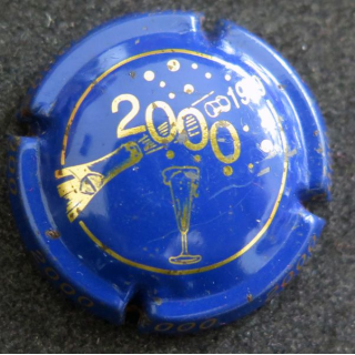 Capsule Muselet de bouteille de champagne GENERIQUE n° 622 Bleu et Or