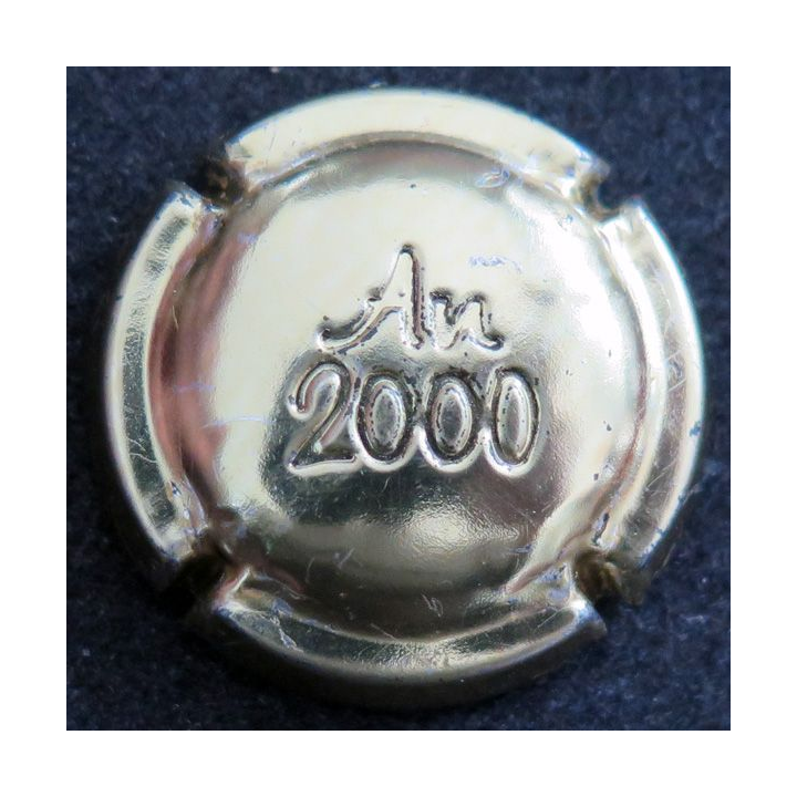 Capsule Muselet de bouteille de champagne GENERIQUE n° 623 An 2000 Or estampée