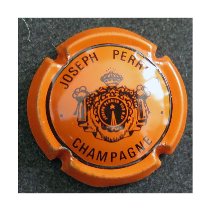 Capsule Muselet de bouteille de champagne JOSEPH PERRIER n°62 Orange et noir