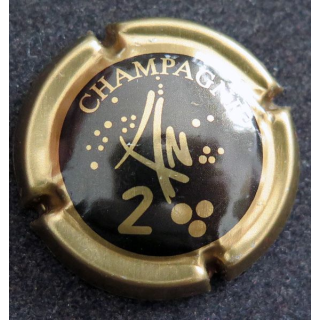 Capsule Muselet de bouteille de champagne GENERIQUE n° 620 An 2000 Noir et Bronze
