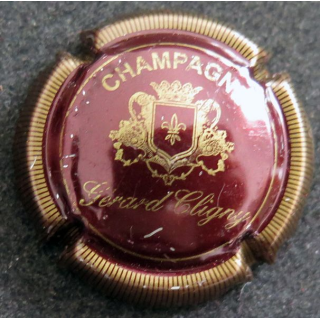 CCapsule Muselet de bouteille de champagne CLIGNY Gérard n° 3 Bordeaux et or striée