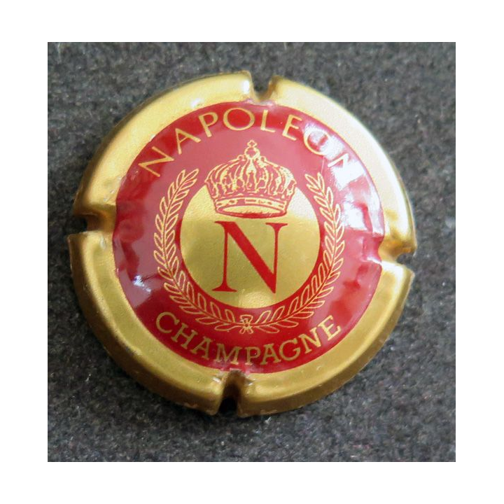 Capsule Muselet de bouteille de champagne NAPOLEON BONAPARTE n° 3 Or et Bordeaux Grand dessin
