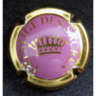 Capsule Muselet de bouteille de champagne PRESTIGE DES SACRES n° 6 Rose et or brillant
