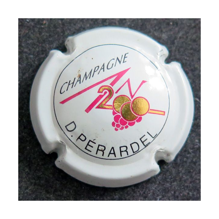 Capsule Muselet de bouteille de champagne PÉRARDEL D. n° 613 An 2000, Blanc