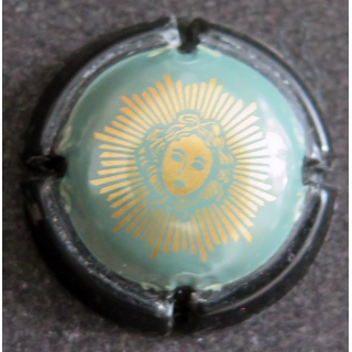 Capsule Muselet de bouteille de champagne LAURENT-PERRIER n° 61 Turquoise contour noir 32 mm