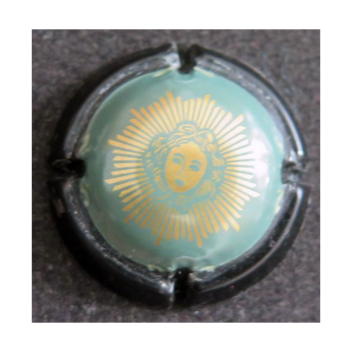 Capsule Muselet de bouteille de champagne LAURENT-PERRIER n° 61 Turquoise contour noir 32 mm
