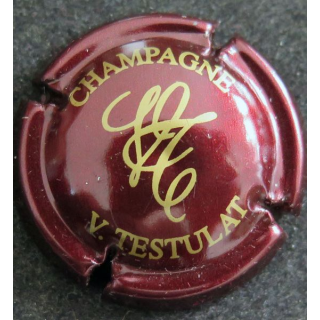 Capsule Muselet de bouteille de champagne TESTULAT Vincent n° 12a Bordeaux métallisé et Or