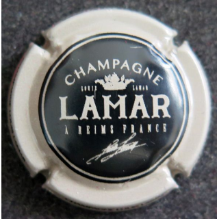 Capsule Muselet de bouteille de champagne LAMAR n° 1 Noir, contour crème