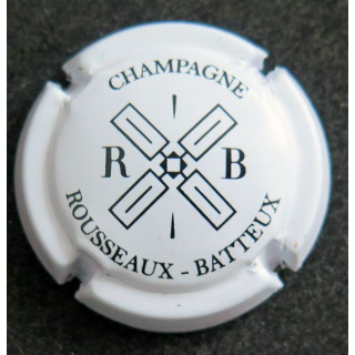 Capsule Muselet de bouteille de champagne ROUSSEAUX-BATTEUX n° 25 Blanc et noir