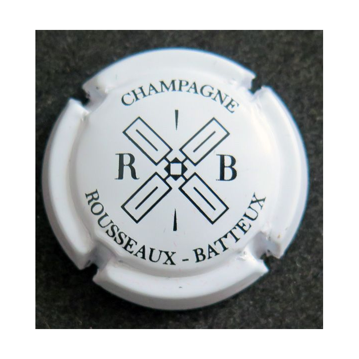 Capsule Muselet de bouteille de champagne ROUSSEAUX-BATTEUX n° 25 Blanc et noir