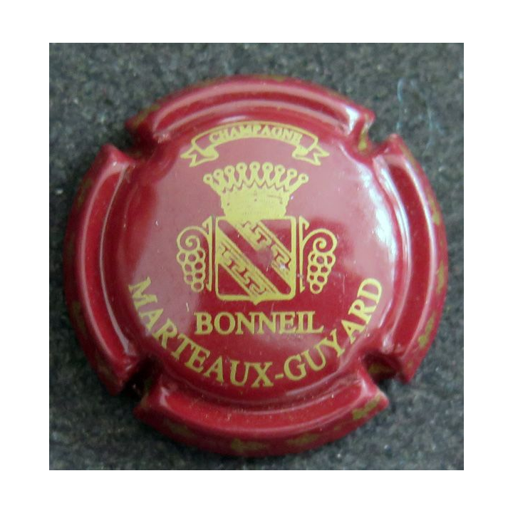 Capsule Muselet de bouteille de champagne MARTEAUX-GUYARD n° 5 Bordeaux et Or