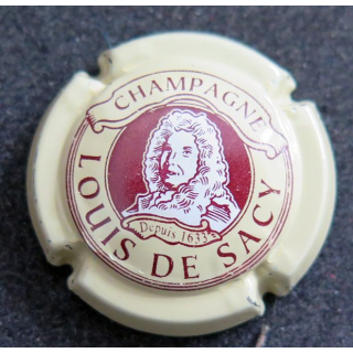 Capsule Muselet de bouteille de champagneSACY Louis de n° 3 Crème et Bordeaux