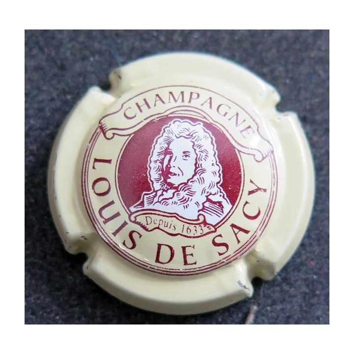 Capsule Muselet de bouteille de champagneSACY Louis de n° 3 Crème et Bordeaux