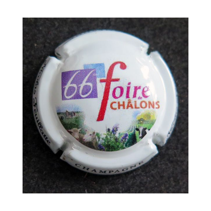 Capsule Muselet de bouteille de champagne Nicolas FEUILLATTE n° 48f 66° foire de Chalons Blanche