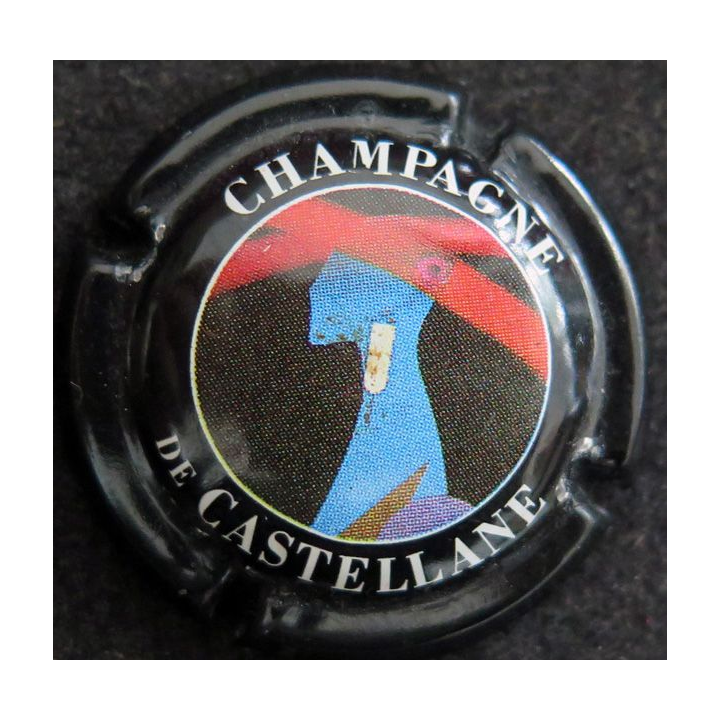Capsule Muselet de bouteille de champagne De CASTELLANE n° 42 1° série fond noir