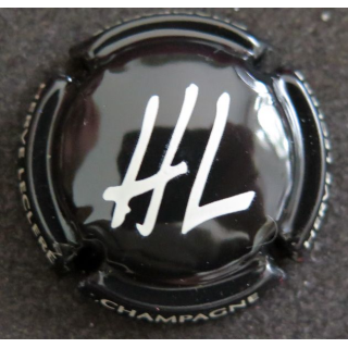 Capsule Muselet de bouteille de champagne LECLERE Hervé n° 5 Noir et Blanc cassé