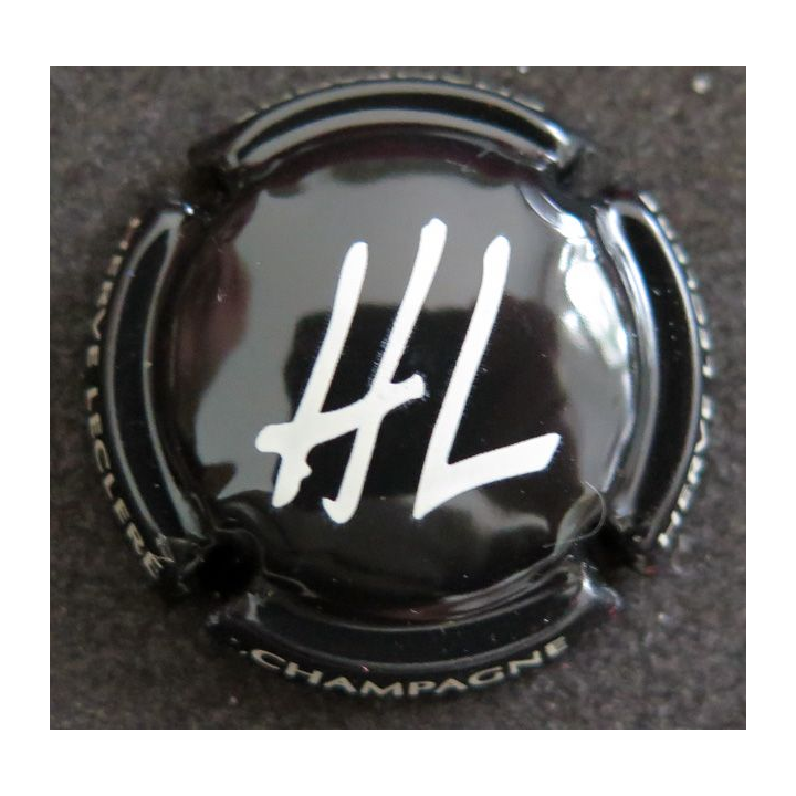 Capsule Muselet de bouteille de champagne LECLERE Hervé n° 5 Noir et Blanc cassé