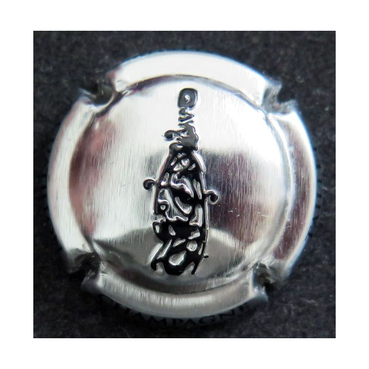 Capsule Muselet de bouteille de champagne TAILLET Eric n° 8a métal et noir estampée