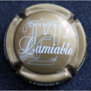 Capsule Muselet de bouteille de champagne LAMIABLE n° 48a Or et blanc