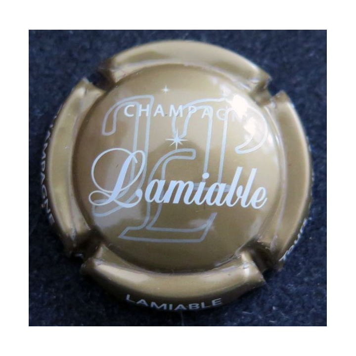 Capsule Muselet de bouteille de champagne LAMIABLE n° 48a Or et blanc