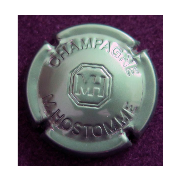 Capsule Muselet de bouteille de champagne HOSTOMME Marcel n° 37d estampé vert pâle
