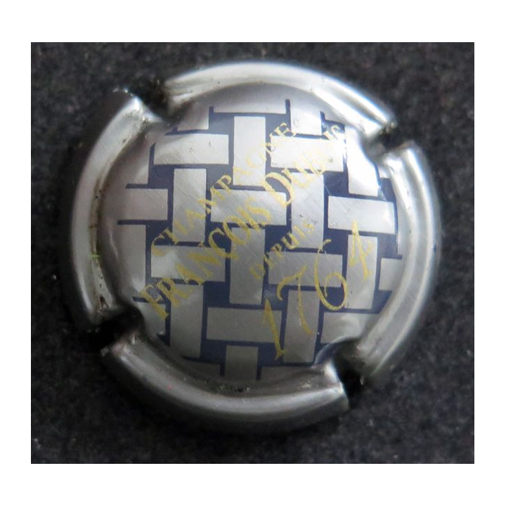 Capsule Muselet de bouteille de champagne DUBOIS François n° 4 Noir et or 32 mm
