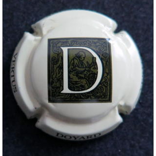 Capsule Muselet de bouteille de champagne DOYARD n° 4 Crème, vert kaki et noir