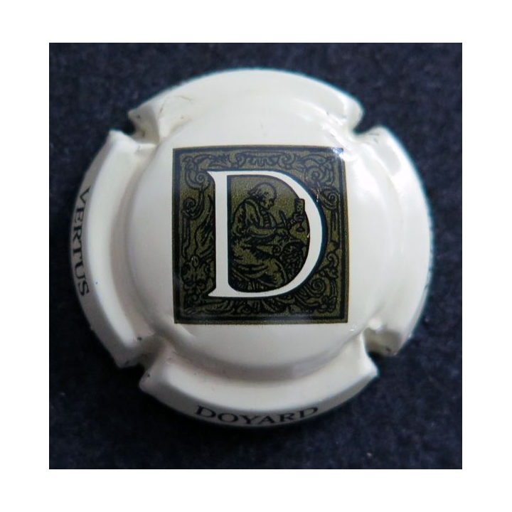 Capsule Muselet de bouteille de champagne DOYARD n° 4 Crème, vert kaki et noir