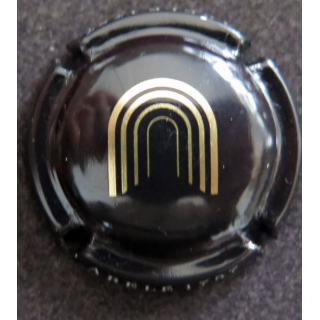 Capsule Muselet de bouteille de champagne ABELÉ Henri n° 49 cave stylisée noir et or