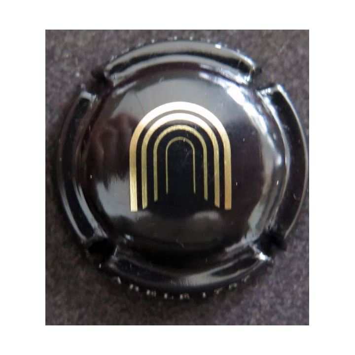 Capsule Muselet de bouteille de champagne ABELÉ Henri n° 49 cave stylisée noir et or